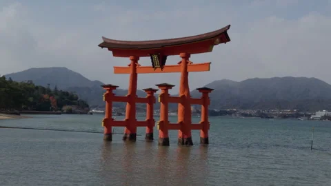 Large Torii Gate in Water 스톡 동영상 316071758