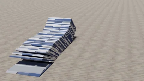 Large Tower of blocks falling over Stock-Footage 143251912