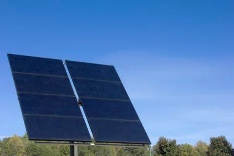 Large tracking solar panel Stock Photos