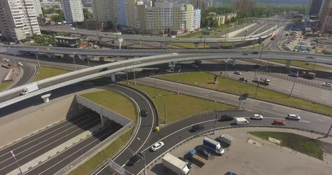 Large traffic intersection Stock Footage 90775590