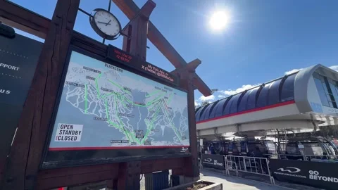 Large Trail Map At The Base Of Whistler Blackcomb Ski Resort In British Stock Footage 335141826