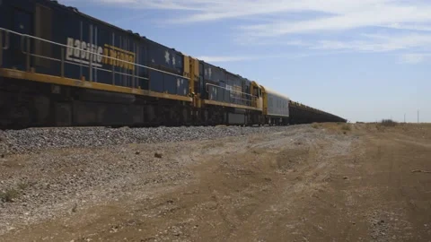 Large Train in the Outback Stock Footage 146500480
