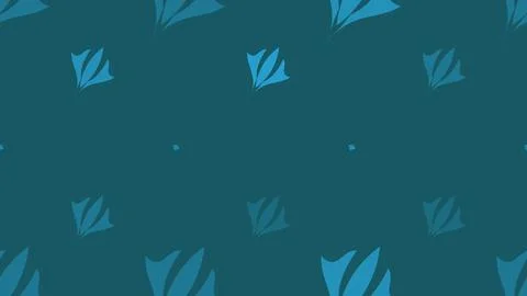 Large translucent leaf silhouettes float across a deep teal field, forming .. Stock Illustration