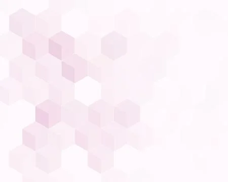 Large translucent pink hexagons form a sparse geometric composition on a pa.. 스톡 일러스트