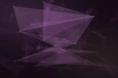 Large translucent purple triangular planes overlap in a sophisticated dark .. Stock Illustration
