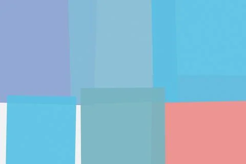 Large translucent rectangles overlap in blue, turquoise, lavender, and cora.. Stock Illustration