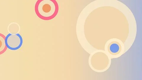 Large translucent rings and small colored accents create a spacious pastel .. Stock Illustration