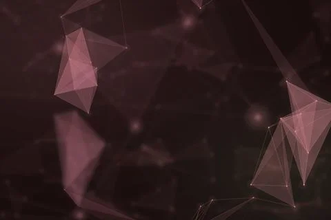 Large translucent rose facets hover within a softly blurred shadowy environ.. Stock Illustration