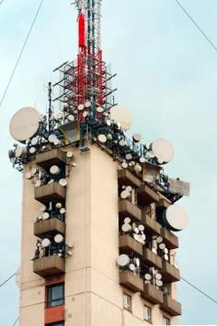 Large transmission tower Stock Photos