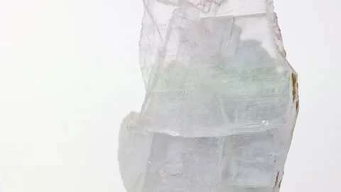 Large transparent crystal on a white background, magic and medicine. Stock Footage 158625114
