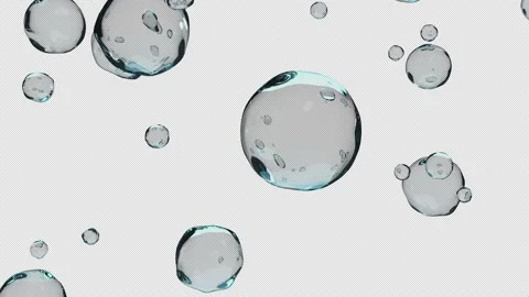 Large transparent drops of liquid slowly fall on a transparent background Stock Footage 197055249