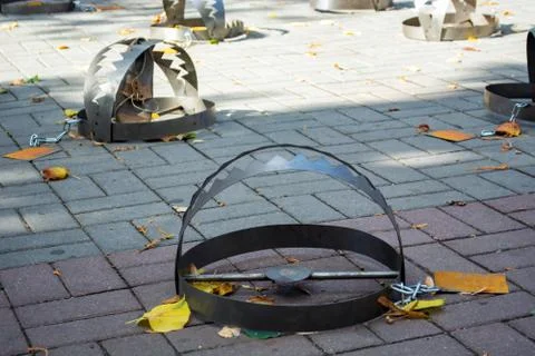 Large traps. concept of man trapping. fall Stock Photos