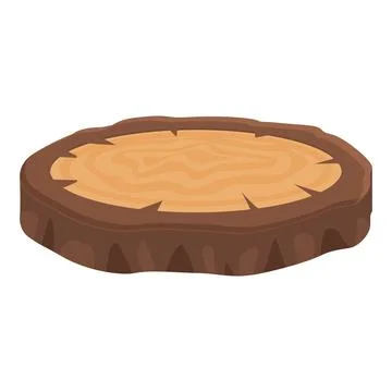 Large tree stump showing growth rings illustration Stock Illustration