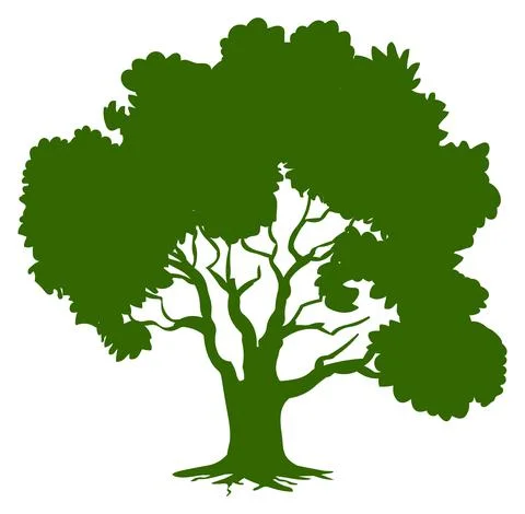 A large tree with a thick crown. stock illustration Stock Illustration