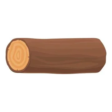 Large tree trunk showing growth rings lying horizontally Stock Illustration