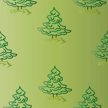 Large trees on green Stock Illustration