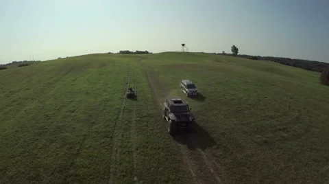 Large truck in the field Stock Footage 62114684