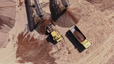 Large truck moves material at construction site in daytime Stock Footage 338241195
