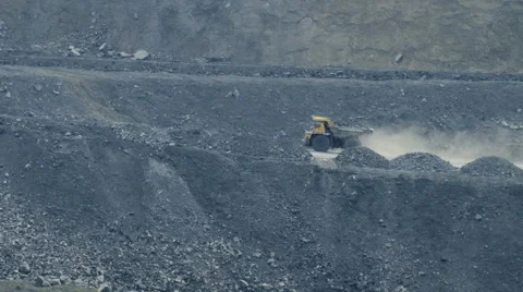 Large trucks carry coal Stock Footage 63357610
