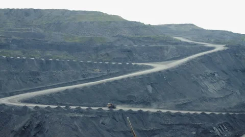 Large trucks carry coal Stock Footage 63357704