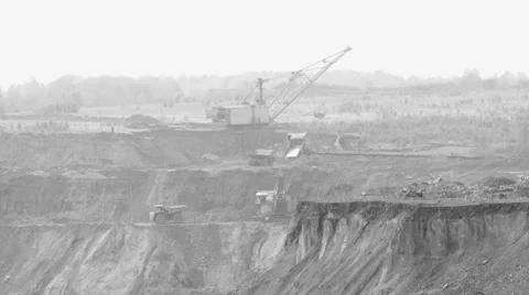 Large trucks carry coal Stock Footage 63361973