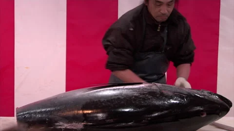 Large Tuna Butchered Stock Footage 139477456