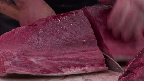 Large Tuna Butchered Stock Footage 139479306