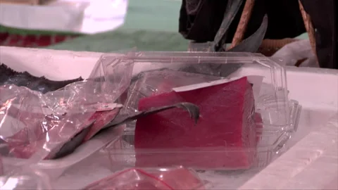 Large Tuna Butchered Stock Footage 139479944