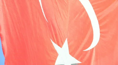 Large Turkish Flag Stock Footage 684021