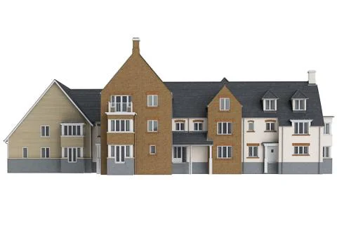 Large two storey villa, front view Stock Illustration