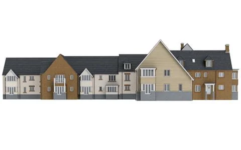 Large two storey villa, front view Stock Illustration