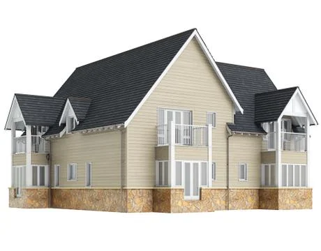Large two storey villa Stock Illustration
