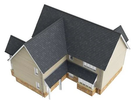 Large two storey villa, top view Stock-Illustration