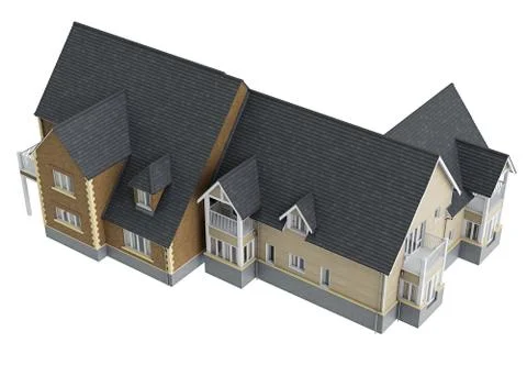 Large two storey villa, top view Illustrazione stock