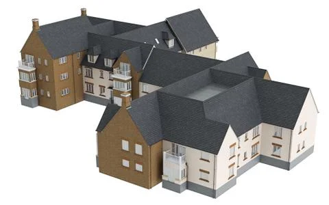 Large two storey villa, top view Stock-Illustration