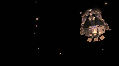 A Large UFO Flies Through Space as camera Pans Around Stock-Footage 65206088