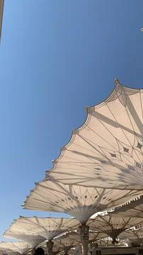 Large umbrellas. Stock Photos