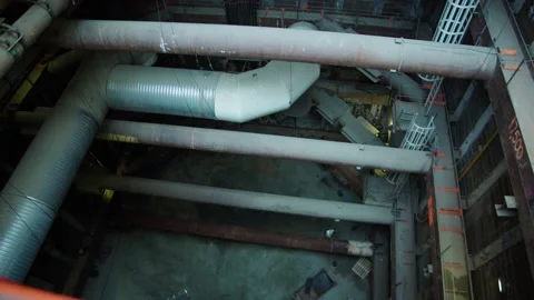 A Large Underground construction site for parking garage in downtown Los Angeles Stock Footage 155540726