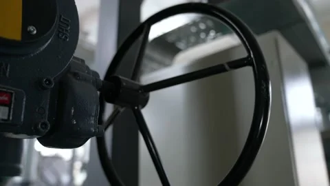 Large valve in the boiler room. Stock Footage 237873192