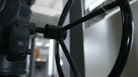 Large valve in the boiler room. Stock Footage 237873213