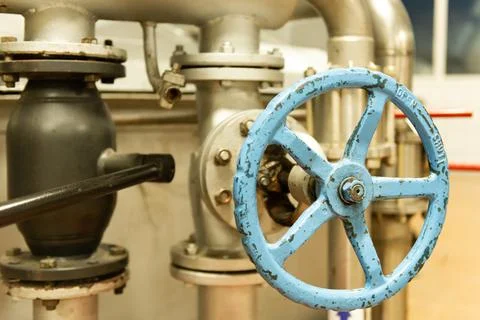 Large valve on the pipe Stock Photos