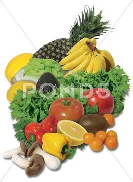 Large variety of fresh fruit and vegetables Stock Photos