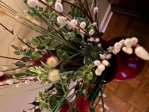 Large Vase with Assorted Plants Stock Photos