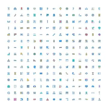 Large vector icon collection for web design Illustrazione stock