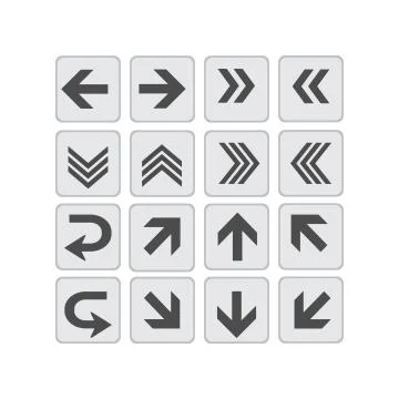 Large vector set of directional arrows on isolated Stock Illustration