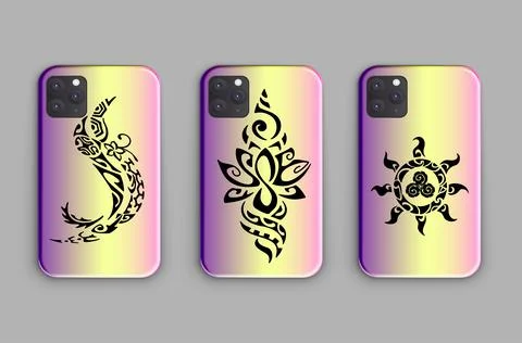 Large vector set of trendy designs with gradient for covers. Celtic sign orna Stock Illustration