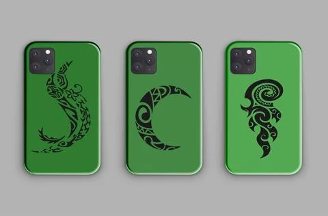 Large vector set of trendy designs with green print for covers. Celtic sign o Stock Illustration