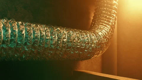 Large Ventilation Pipe Inside Building Stock Footage 317522362