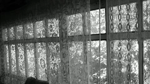 Large veranda window Stock Footage 138645842