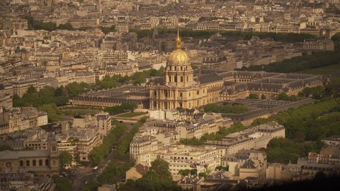 Large view of Les Invalides in Paris, France Stock Footage 101523756
